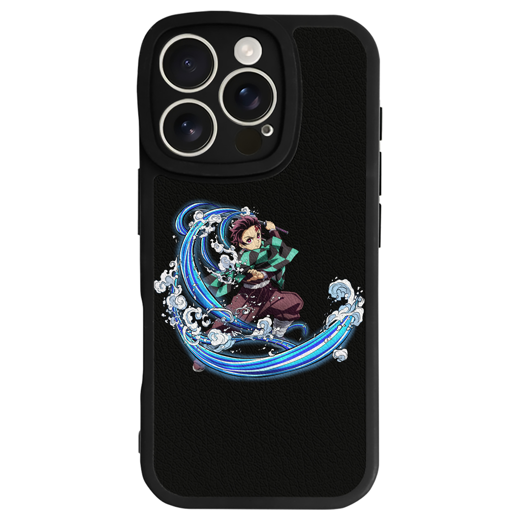 （画像用） 鬼滅の刃 竈門 炭治郎／かまど たんじろう Kamado Tanjirou 【iPhone 16シリーズ対応】シリコンスマホケース（レザー調） 材質：シリコン